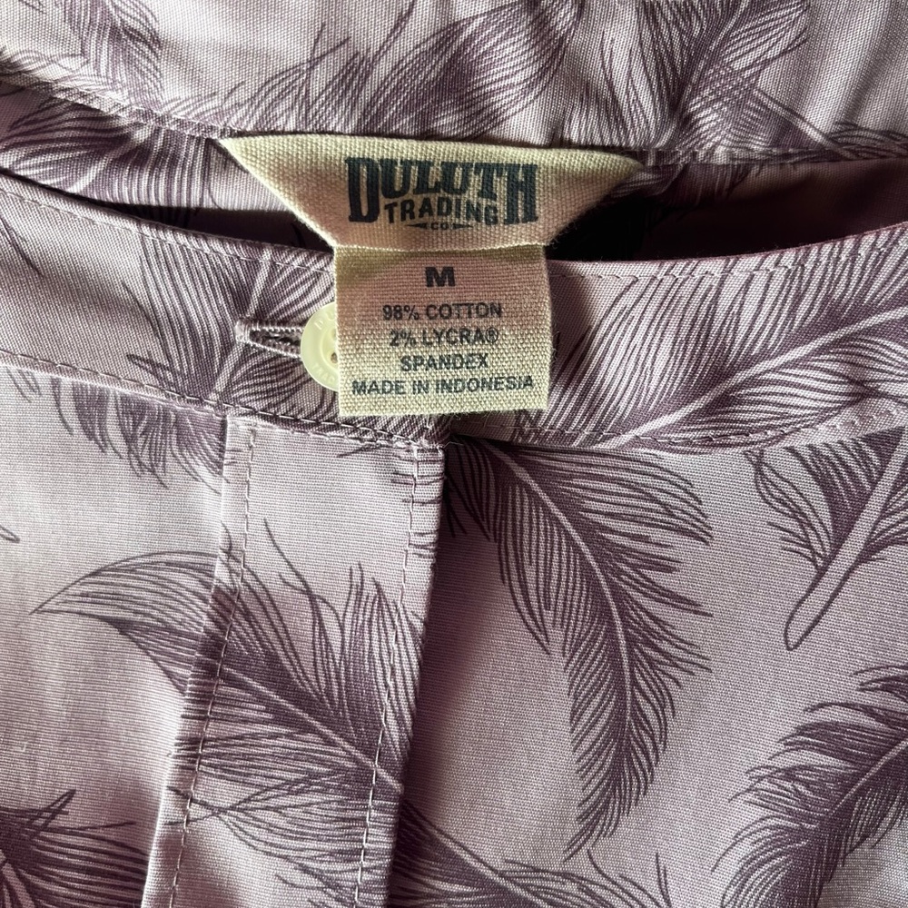 Duluth Trading Co. Feather Print Shirt